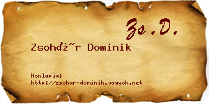 Zsohár Dominik névjegykártya